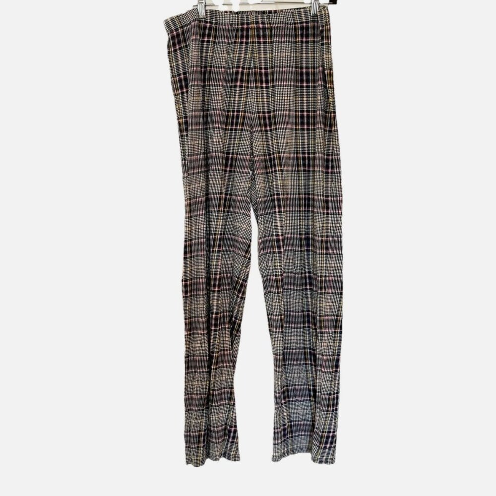 J.Jill Sleep Ultrasoft Relaxed Full Leg Pants Plaid Cotton Modal Size M TALL